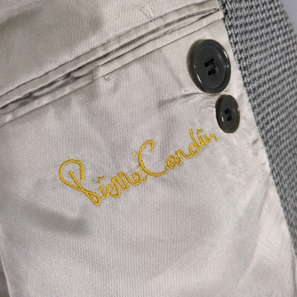 Vtg Pierre Cardin 42‎ SHORT Zig Zag Pattern Two Button Sports Coat Made In USA - Picture 4 of 8